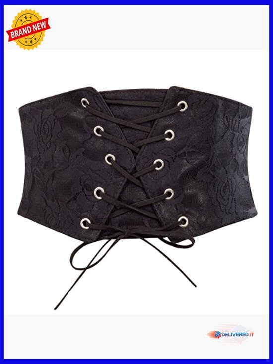 Elastic Wide Waist Belt Renaissance Pirate Corset Cinch Cosplay with Press main image 4